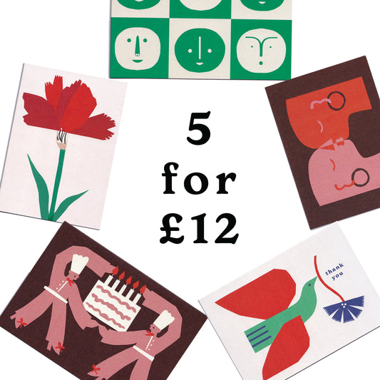 5 cards for £12