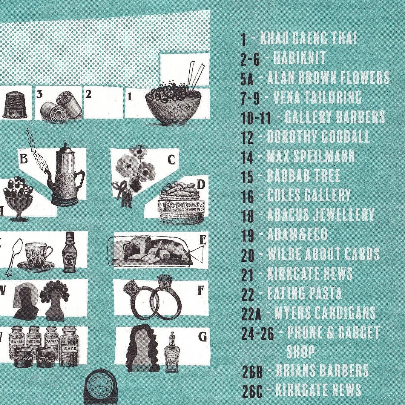 Kirkgate Market Map A3 Risograph Print